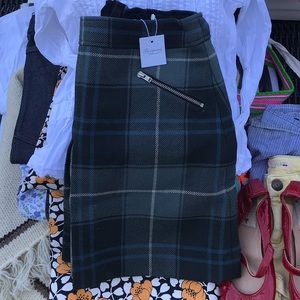 Bonpoint plaid greens skirt size 12, NWT